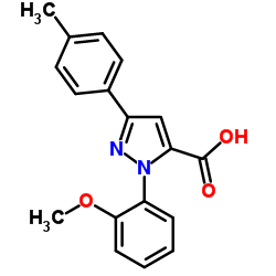 1-(2-METHOXYPHENYL)-3-P-TOLYL-1H-PYRAZOLE-5-CARBOXYLIC ACID结构式