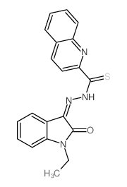 N-[(1-ethyl-2-oxo-indol-3-ylidene)amino]quinoline-2-carbothioamide结构式