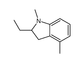 2-ethyl-1,4-dimethyl-2,3-dihydroindole结构式