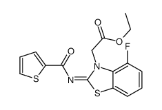 ethyl 2-[4-fluoro-2-(thiophene-2-carbonylimino)-1,3-benzothiazol-3-yl]acetate Structure