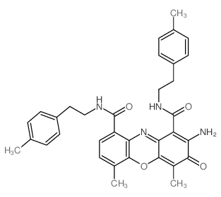 3H-Phenoxazine-1,9-dicarboxamide,2-amino-4,6-dimethyl-N1,N9-bis[2-(4-methylphenyl)ethyl]-3-oxo-结构式