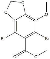 1,3-Benzodioxole-5-carboxylic acid, 4,6-dibromo-7-methoxy-, methyl ester结构式