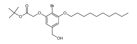 (2-Bromo-3-decyloxy-5-hydroxymethyl-phenoxy)-acetic acid tert-butyl ester结构式