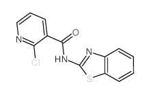 3-Pyridinecarboxamide, N-2-benzothiazolyl-2-chloro- (en) Structure