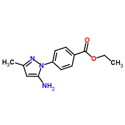 Ethyl 4-(5-amino-3-methyl-1H-pyrazol-1-yl)benzoate结构式