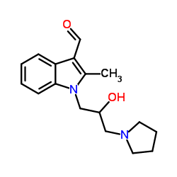 1-[2-Hydroxy-3-(1-pyrrolidinyl)propyl]-2-methyl-1H-indole-3-carbaldehyde structure