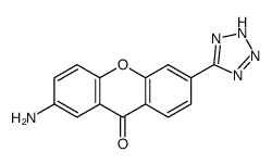 2-amino-6-(2H-tetrazol-5-yl)xanthen-9-one结构式