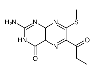 2-amino-7-(methylthio)-6-propionylpteridin-4(3H)-one结构式