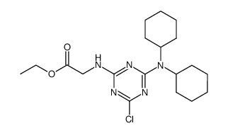 N-(4-chloro-6-dicyclohexylamino-[1,3,5]triazin-2-yl)-glycine ethyl ester结构式