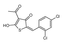 (2Z)-4-acetyl-2-[(2,4-dichlorophenyl)methylidene]-5-hydroxythiophen-3-one Structure