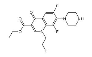 ethyl 6,8-difluoro-1-(2-fluoroethyl)-1,4-dihydro-4-oxo-7-(1-piperazinyl)-3-quinolinecarboxylate Structure