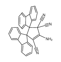 4'-aminodispiro[fluorene-9,1'-cyclopentane-2',9''-fluoren]-3'-ene-3',5',5'-tricarbonitrile结构式