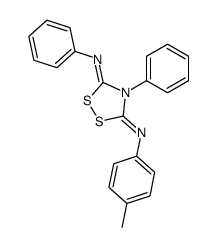 [4-Phenyl-5-[(Z)-phenylimino]-[1,2,4]dithiazolidin-(3Z)-ylidene]-p-tolyl-amine Structure