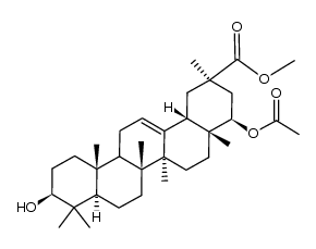 methyl (2R,4R,4aR,6aS,6bR,8aR,10S,12aR,14bS)-4-acetoxy-10-hydroxy-2,4a,6a,6b,9,9,12a-heptamethyl-1,2,3,4,4a,5,6,6a,6b,7,8,8a,9,10,11,12,12a,12b,13,14b-icosahydropicene-2-carboxylate结构式