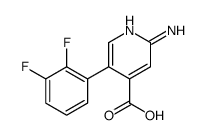 2-amino-5-(2,3-difluorophenyl)pyridine-4-carboxylic acid结构式