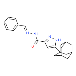 3-((1S,3s)-adamantan-1-yl)-N-((E)-benzylidene)-1H-pyrazole-5-carbohydrazide结构式