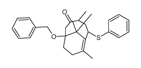 Bicyclo(5.3.1)undec-7-en-3-one, 4,8,11,11-tetramethyl-1-(phenylmethoxy )-6-(phenylthio)-, (4-endo,6-exo)-(+-)-结构式