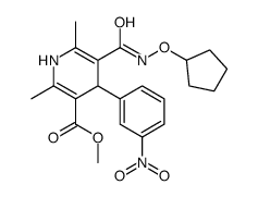 methyl 5-(cyclopentyloxycarbamoyl)-2,6-dimethyl-4-(3-nitrophenyl)-1,4-dihydropyridine-3-carboxylate结构式