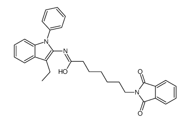 7-(1,3-dioxoisoindol-2-yl)-N-(3-ethyl-1-phenylindol-2-yl)heptanamide Structure