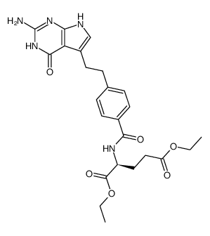 PEMETREXED DIETHYL ESTER (L-GLUTAMIC ACID, N-[4-[2-(2-AMINO-4,7-DIHYDRO-4-OXO-3H-PYRROLO[2,3-D]PYRIMIDIN-5-YL)ETHYL]BENZOYL]-, 1,5-DIETHYL ESTER ) picture