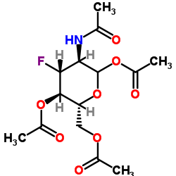 2-acetamido-1,4,6-tri-O-acetyl-2,3-dideoxy-3-fluoroglucopyranose Structure