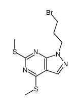 1-(3-bromopropyl)-4,6-bis(methylsulfanyl)pyrazolo[3,4-d]pyrimidine结构式