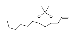 (4S,6S)-4-hexyl-2,2-dimethyl-6-prop-2-enyl-1,3-dioxane结构式