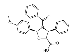 (2S,4S,5R)-3-Benzoyl-2-(p-methoxyphenyl)-4-phenyl-1,3-oxazolidine-5-carboxylic acid结构式