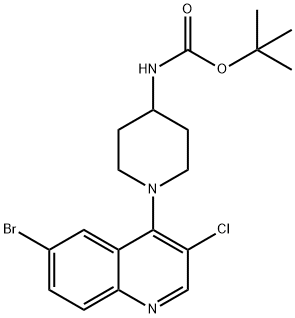 tert-butyl (1-(6-bromo-3-chloroquinolin-4-yl)piperidin-4-yl)carbamate结构式