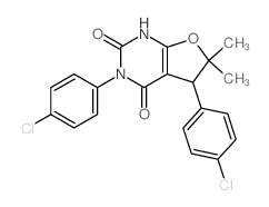 4,7-bis(4-chlorophenyl)-8,8-dimethyl-9-oxa-2,4-diazabicyclo[4.3.0]non-10-ene-3,5-dione Structure