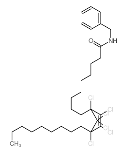 Bicyclo[2.2.1]hept-5-ene-2-octanamide,1,4,5,6,7,7-hexachloro-3-octyl-N-(phenylmethyl)- (9CI)结构式