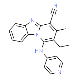 2-ethyl-3-methyl-1-(pyridin-4-ylamino)pyrido[1,2-a]benzimidazole-4-carbonitrile结构式