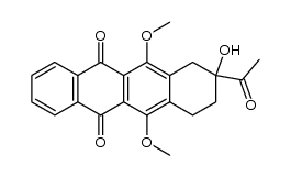 (+/-)-2-acetyl-2-hydroxy-5,12-dimethoxy-1,2,3,4-tetrahydronaphthacene-6,11-dione结构式