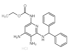 Carbamicacid, [4,5-diamino-6-[(diphenylmethyl)amino]-2-pyridinyl]-, ethyl ester,dihydrochloride (9CI)结构式