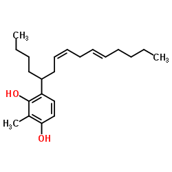 2-Methyl-4-[(7Z,10E)-7,10-pentadecadien-5-yl]-1,3-benzenediol Structure