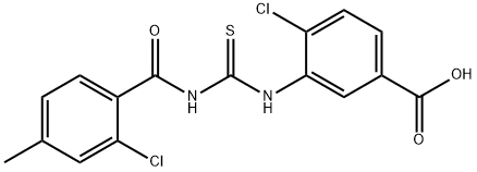 4-chloro-3-[[[(2-chloro-4-methylbenzoyl)amino]thioxomethyl]amino]-benzoic acid Structure