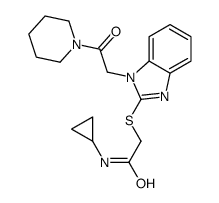 Acetamide, N-cyclopropyl-2-[[1-[2-oxo-2-(1-piperidinyl)ethyl]-1H-benzimidazol-2-yl]thio]- (9CI)结构式