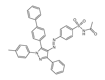 N-acetyl-4-(5-biphenyl-4-yl-3-phenyl-1-p-tolyl-1H-pyrazol-4-ylazo)-benzenesulfonamide结构式