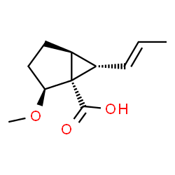 Bicyclo[3.1.0]hexane-1-carboxylic acid, 2-methoxy-6-(1E)-1-propenyl-, (1R,2S,5S,6S)-rel- (9CI) Structure