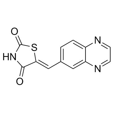 5-(6-喹喔啉亚甲基)-2,4-噻唑啉二酮结构式