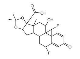 (6α,11β,16α,17α)-6,9-Difluoro-11-hydroxy-16,17-[(1-Methylethylidene)bis(oxy)]-3-oxoandrosta-1,4-diene-17-carboxylic Acid结构式