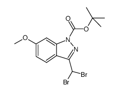 tert-butyl 3-(dibromomethyl)-6-methoxy-1H-indazole-1-carboxylate结构式