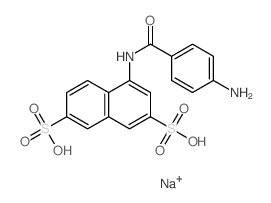 4-[(4-aminobenzoyl)amino]naphthalene-2,7-disulfonic acid Structure