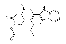 4-(2-acetoxy-3-oxobutyl)-5-ethyl-1,2,3,4-tetrahydro-2-methyl-11H-pyrido[3,4-a]carbazole结构式