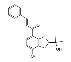 (E)-1-[2,3-Dihydro-4-hydroxy-2-(1-hydroxy-1-methylethyl)benzofuran-7-yl]-3-phenyl-2-propen-1-one结构式