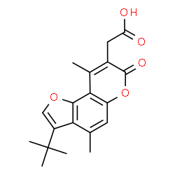 (3-tert-Butyl-4,9-dimethyl-7-oxo-7H-furo[2,3-f]chromen-8-yl)-acetic acid结构式