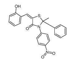 (5Z)-5-[(2-hydroxyphenyl)methylidene]-2-methyl-3-(4-nitrophenyl)-2-phenyl-1,3-thiazolidin-4-one Structure