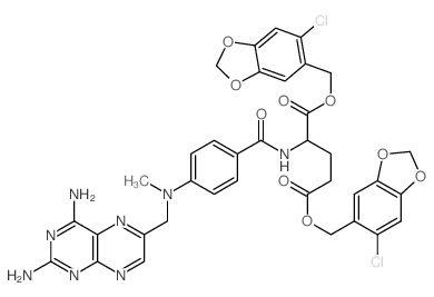 bis[(6-chlorobenzo[1,3]dioxol-5-yl)methyl] 2-[[4-[(2,4-diaminopteridin-6-yl)methyl-methyl-amino]benzoyl]amino]pentanedioate Structure