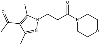 1-[3,5-dimethyl-1-(3-morpholin-4-yl-3-oxopropyl)-1H-pyrazol-4-yl]ethanone结构式