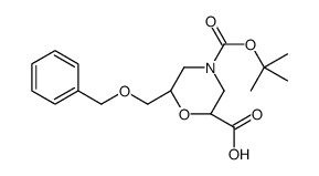 (2R,6S)-6-(benzyloxyMethyl)-4-(tert-butoxycarbonyl)Morpholine-2-carboxylic acid结构式